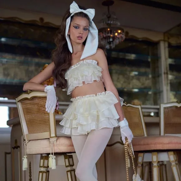 Selkie Vanilla Silk Dauphine Set - XS / NWOT - Picture 4 of 9